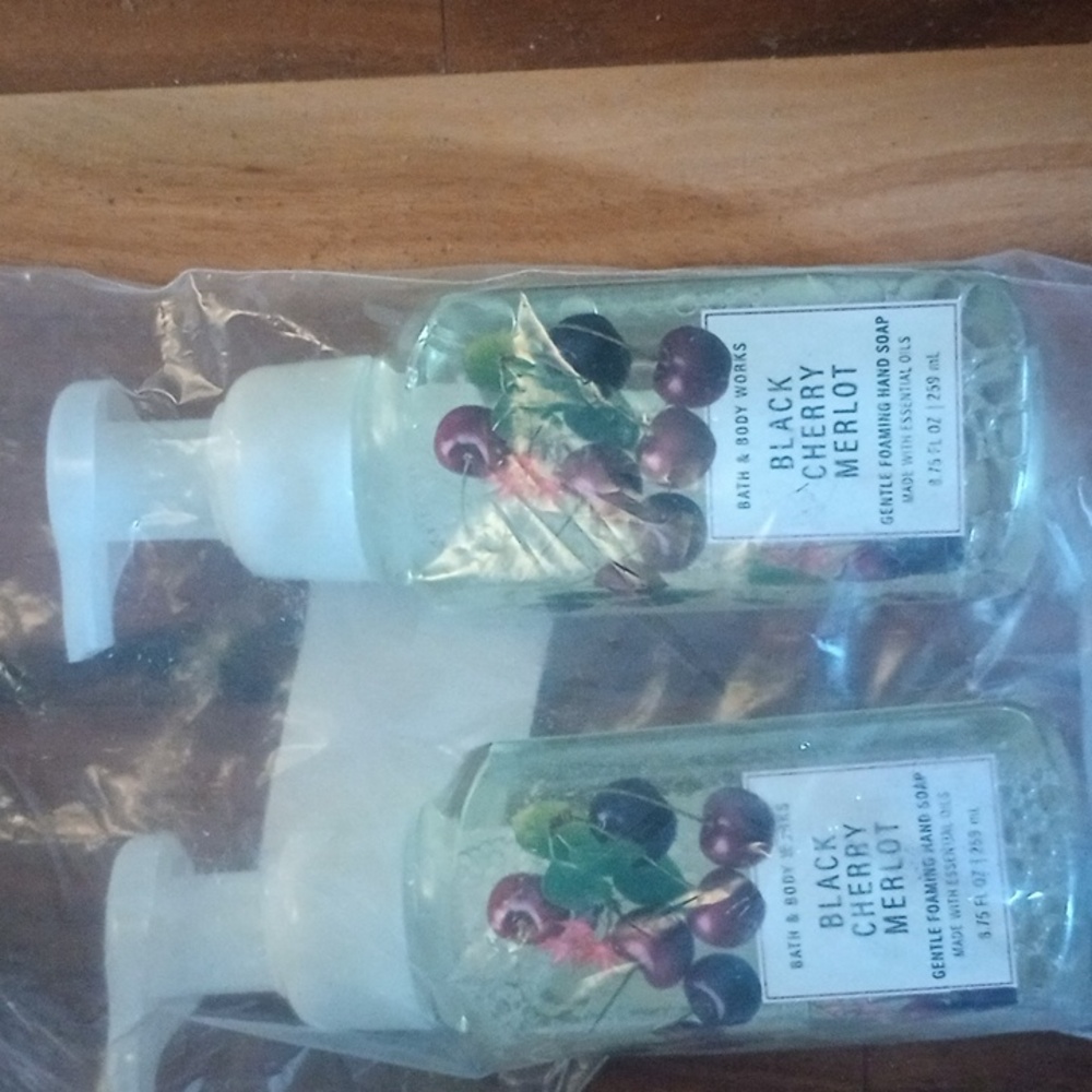 NEW- Bath & Body Works. 3  Black Dark Cherry Hand Soap